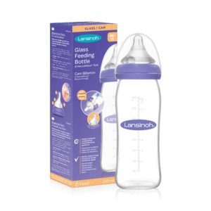 Mamadeira de Vidro 240ml Lansinoh com Bico NaturalWave® - Anticólica