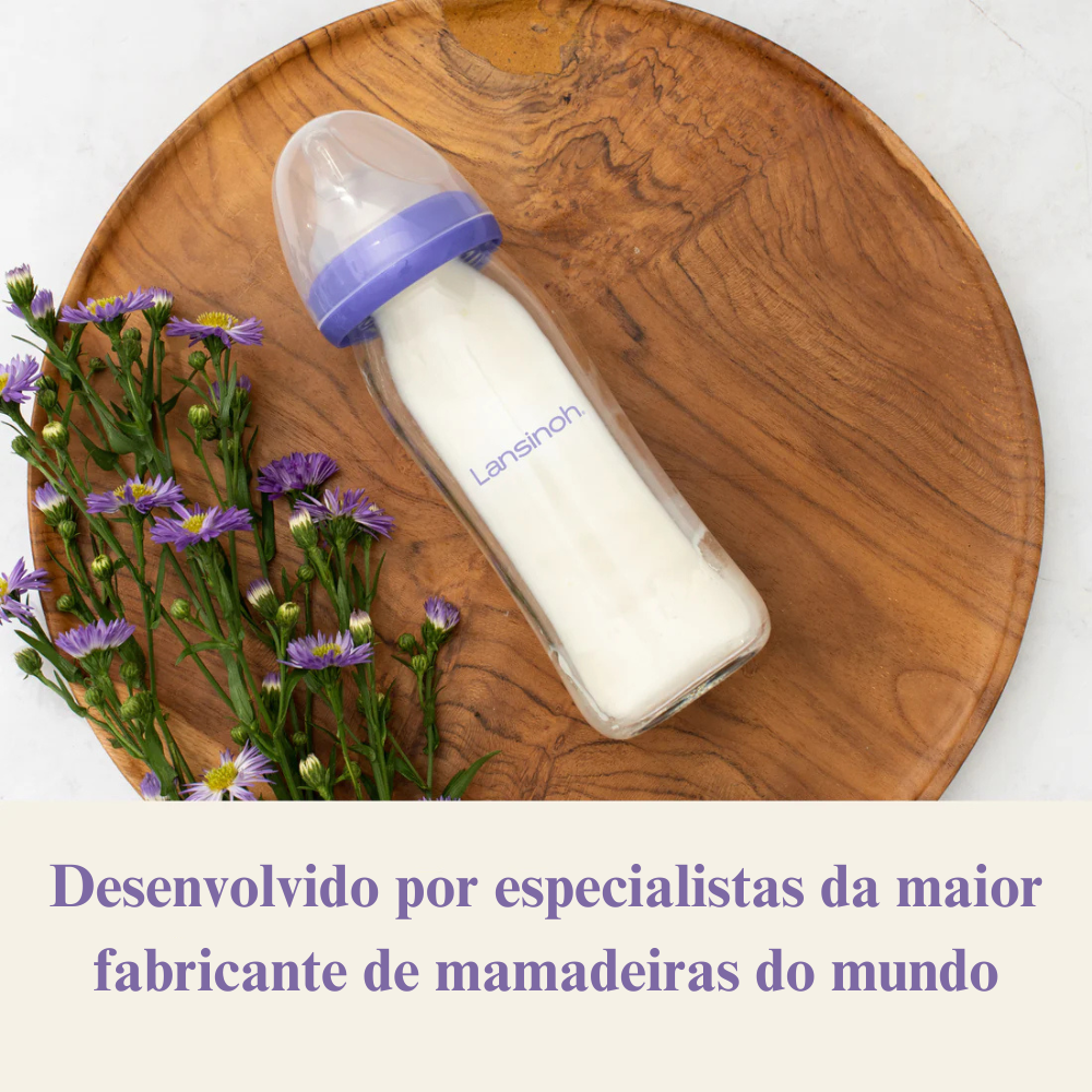 Mamadeira de Vidro 240ml Lansinoh com Bico NaturalWave® - Anticólica - Imagem 4